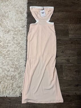 open lace back dress Kesy Bow Tie Mini Dress Cream / Black